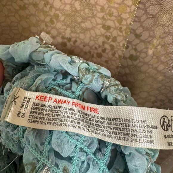 Free People Scrunch It Up Micro Booty Shorts Chambray Combo Blue Silver Small NW - Picture 4 of 11